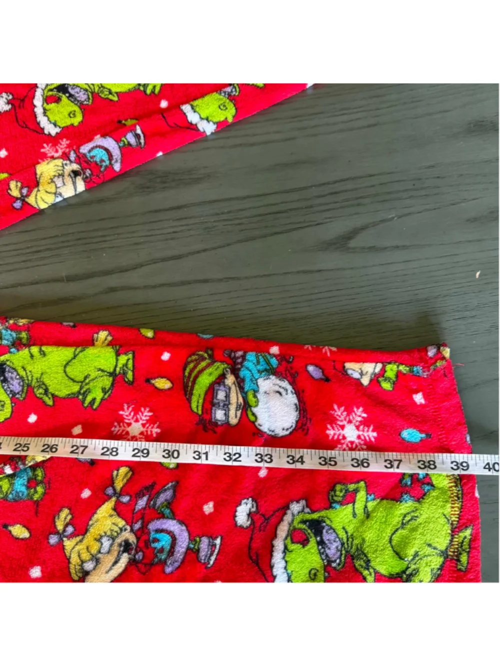 Boys Nickelodeon Red Green Rugrats Christmas Pajama Bottoms L